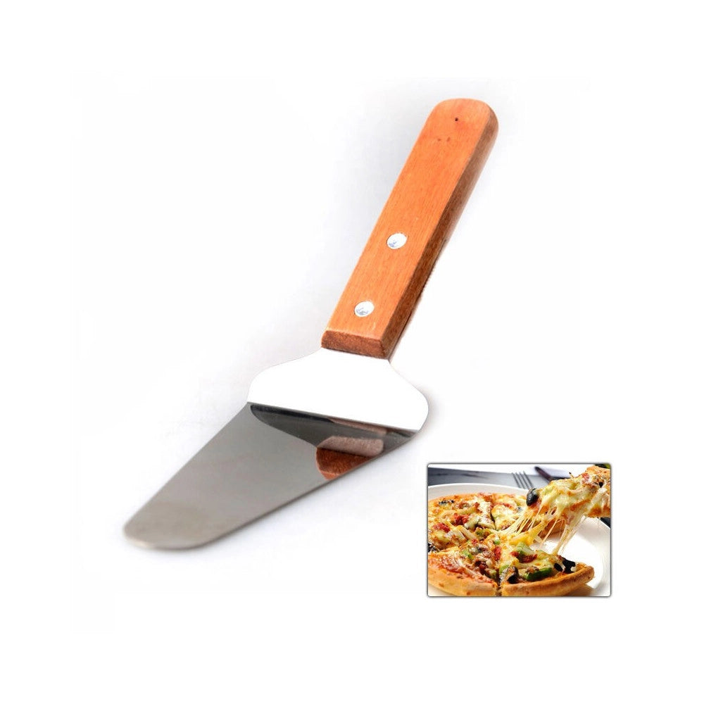Trade Shop - Spatola Per Pizza Dolci Servi Trancio Porzione Utensile Cucina Manico In Legno -