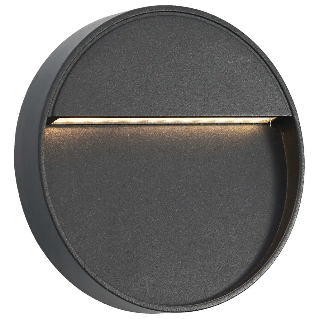 Lampade da Parete da Esterno a LED 2 pz 3 W Nere Rotonde 45658