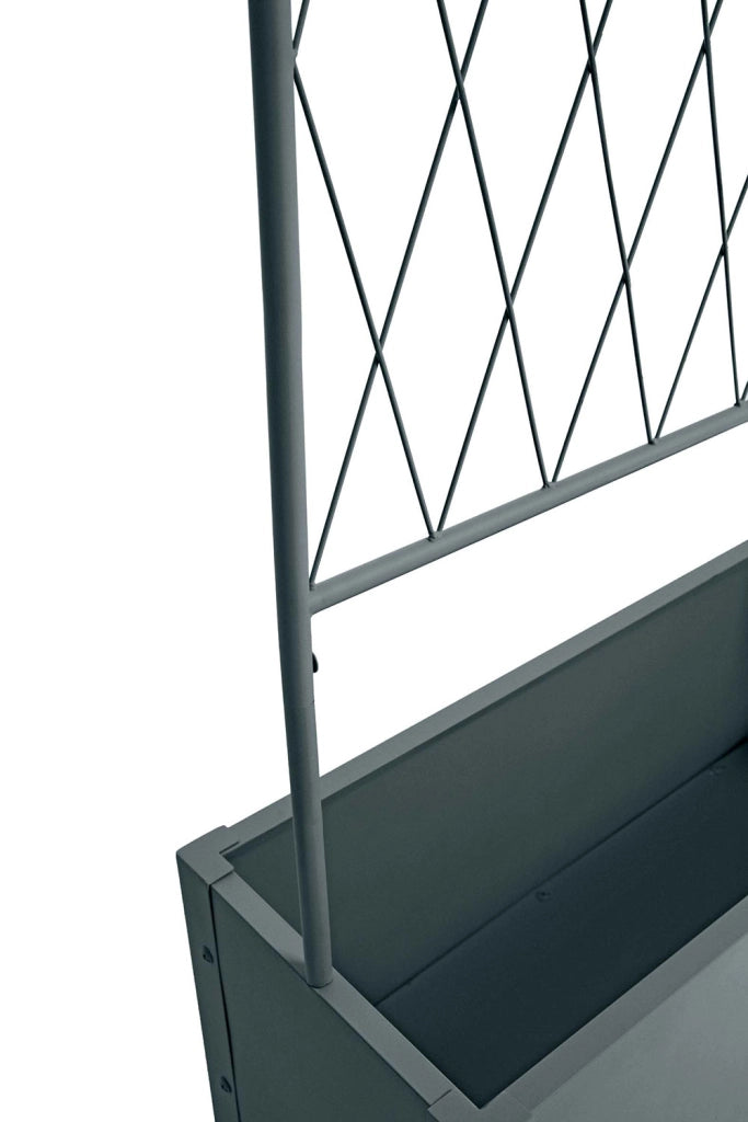 Fioriera Bifacciale con Grigliato per Rampicanti 75x30x126 cm in Metallo Verdemax Antracite