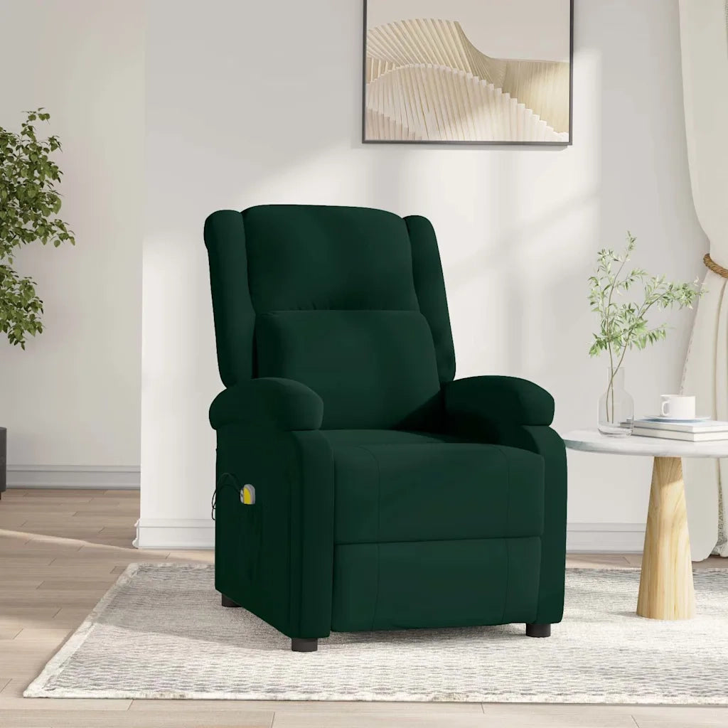 Divano Sedia-Poltrona Massaggiante Elettrica Verde Scuro in Velluto