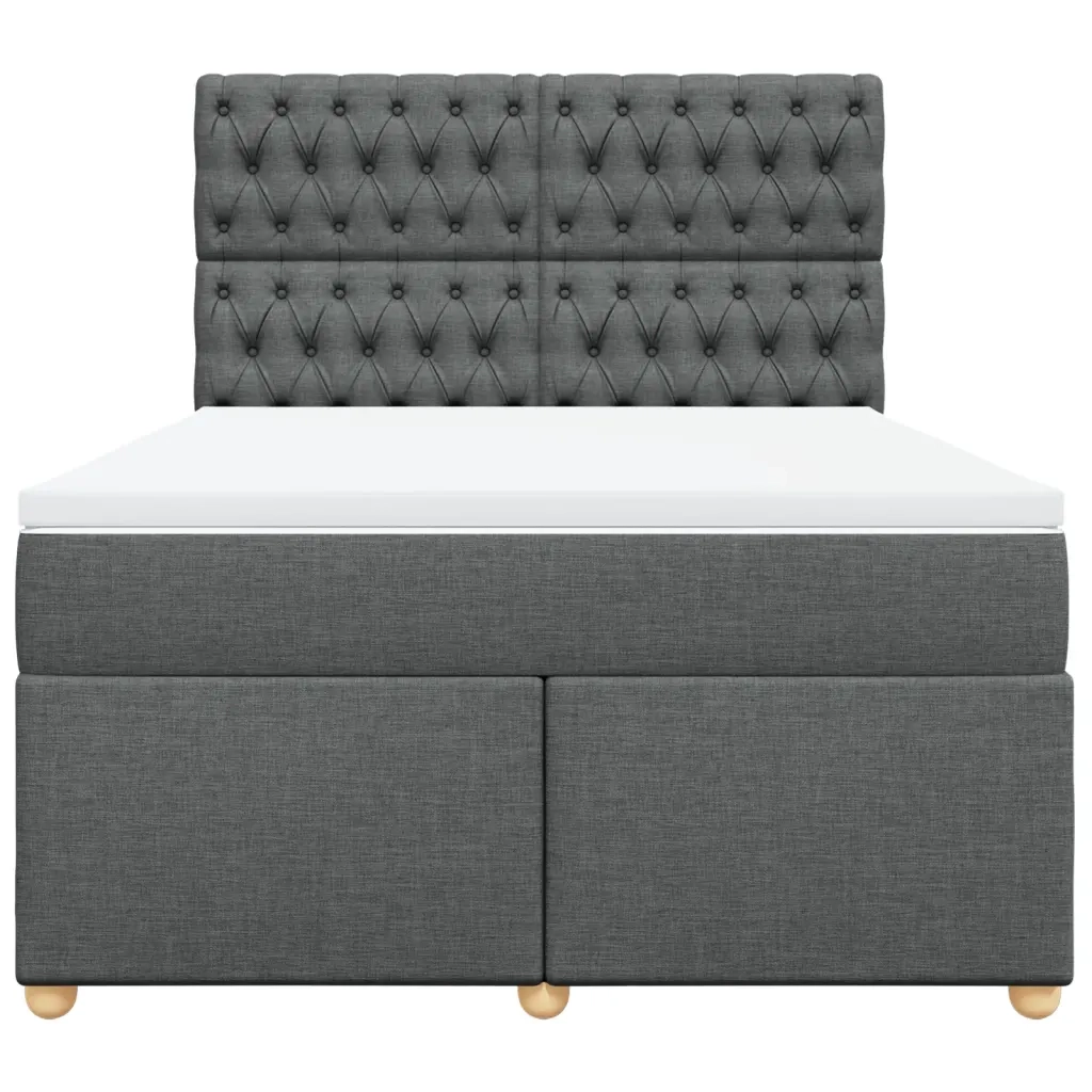 Giroletto a Molle con Materasso Grigio Scuro 160x200 cm Tessuto 3291339