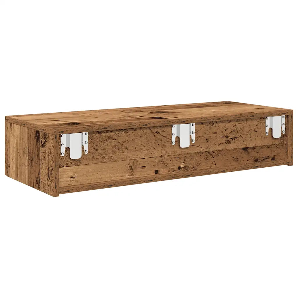 Scaffale a Parete con Cassetti Antico 80x33x17 cm in Truciolato 859984
