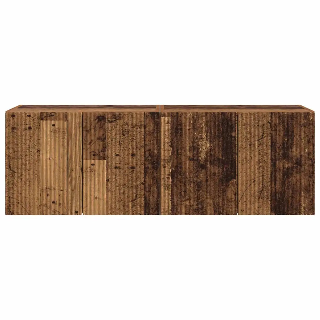 Mobile TV da parete 2 pz-Set di 2 Mobile TV a Muro-Credenza TV Legno vecchio 59,5 x 31 x 40 cm