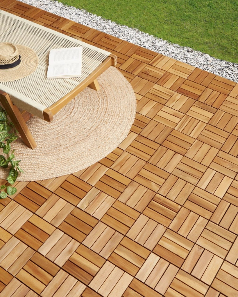 Pavimento certificato in legno di acacia naturale per esterni resistenti all'acqua accessori esterno