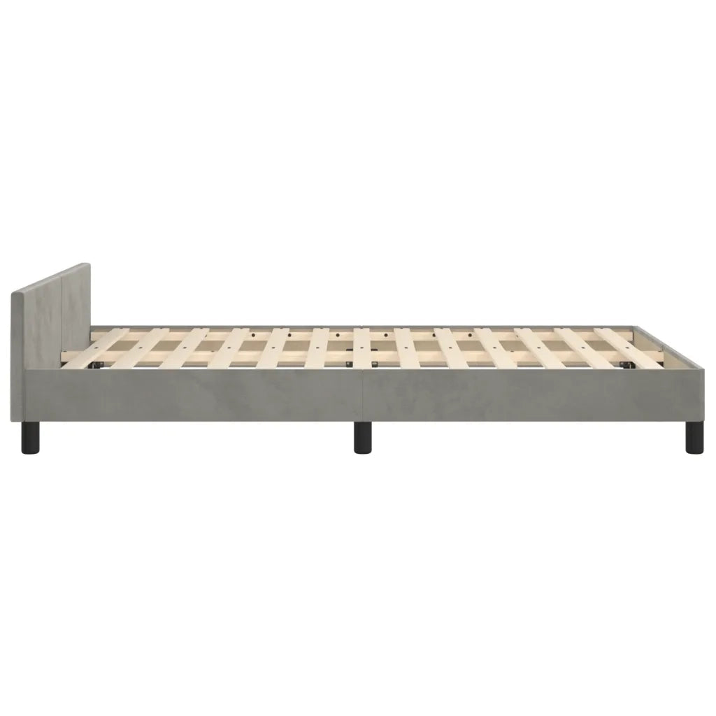 Giroletto senza Materasso Grigio Chiaro 120x190 cm Velluto