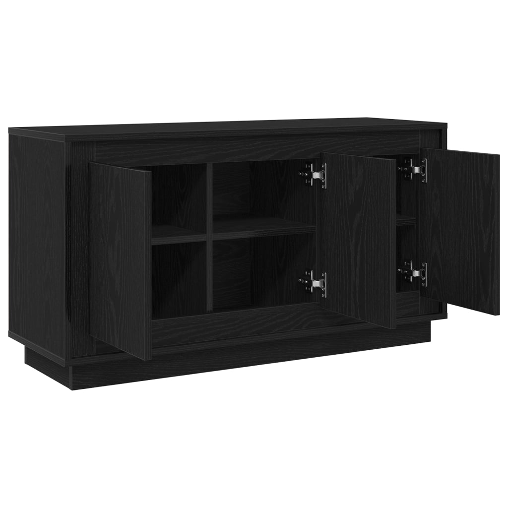 Sideboard Nero Rovere 102x35x55 cm Legno ingegnerizzato