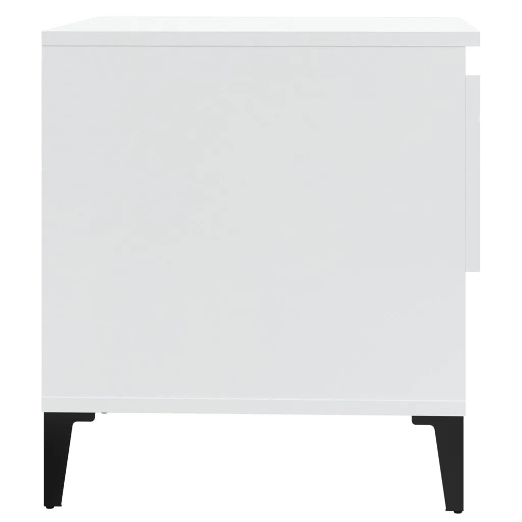 Tavolini 2pz Bianco Lucido 50x46x50 cm in Legno Multistrato 819553
