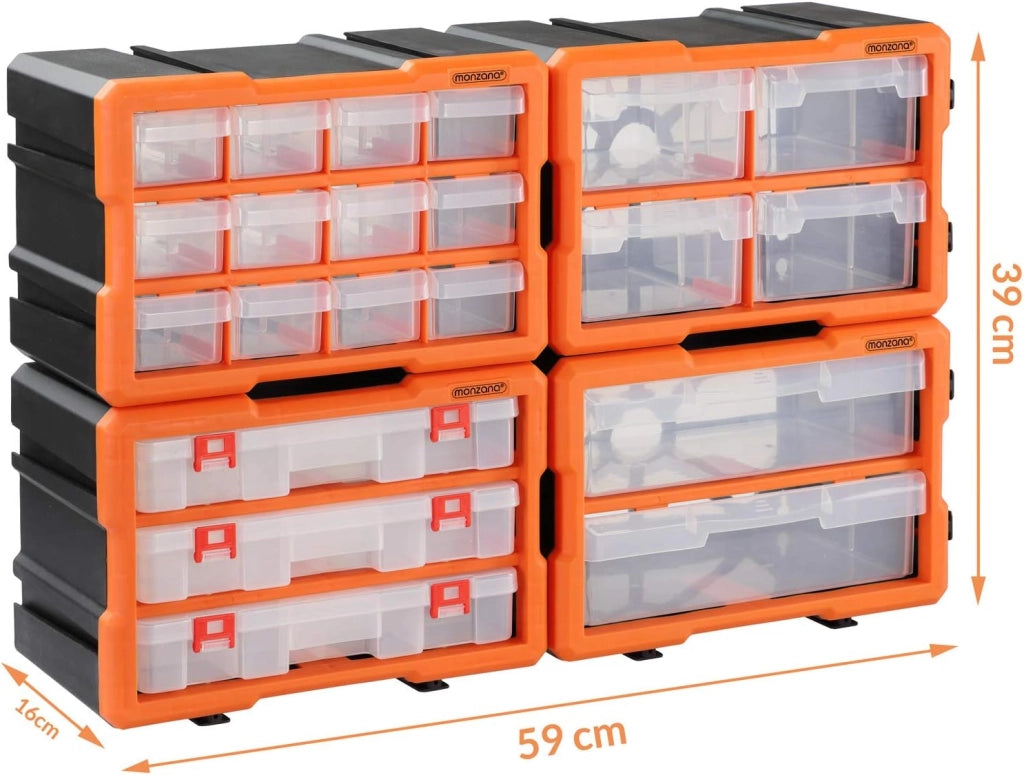 Box Portaminuterie Organizer espandibile 72 scomparti Contenitore Minuterie Utensili Officina
