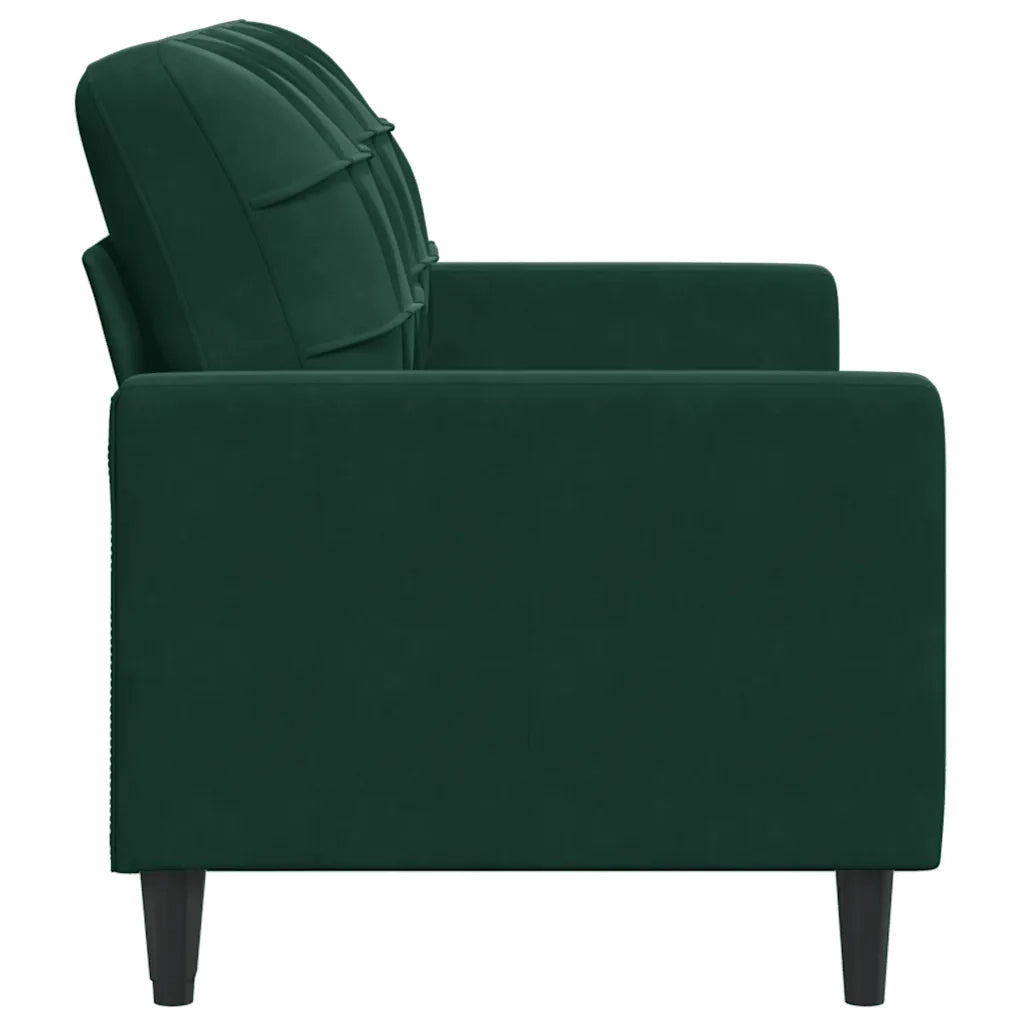 Divano a 2 Posti Verde Scuro 140 cm in Velluto