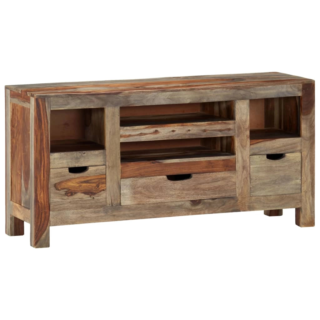 Buffet credenza cassettiera armadio mobile contenitore organizer per cucina soggiorno salotto 100 x 30 x 50 cm legno massello grigio 02_0031760