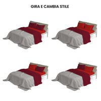 Set Lenzuola Sopra Sotto e Federe Doubleface Rosso/Bordeaux Singolo