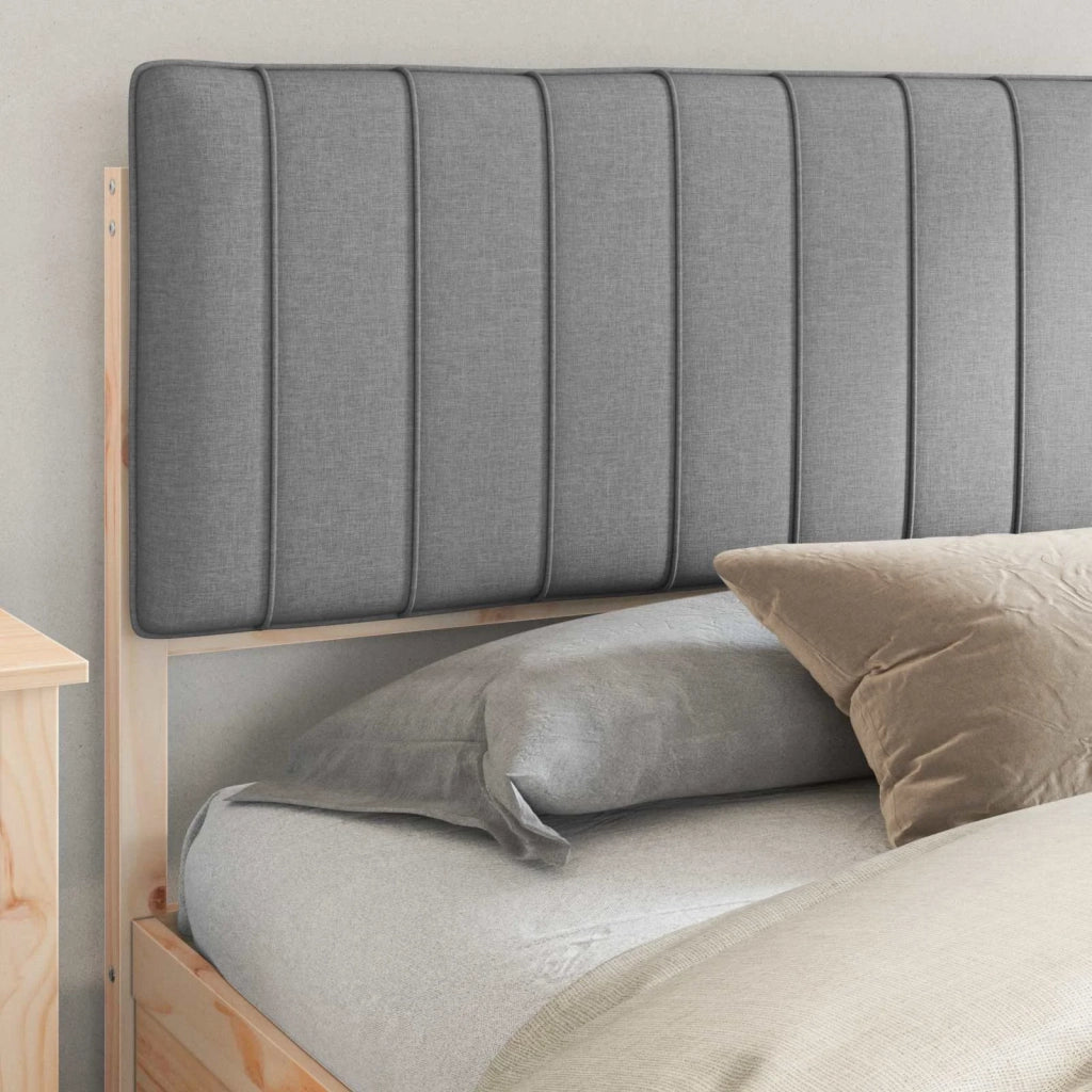 Letto con Testiera Rivestita Grigio chiaro 200 x 200 cm 3398209