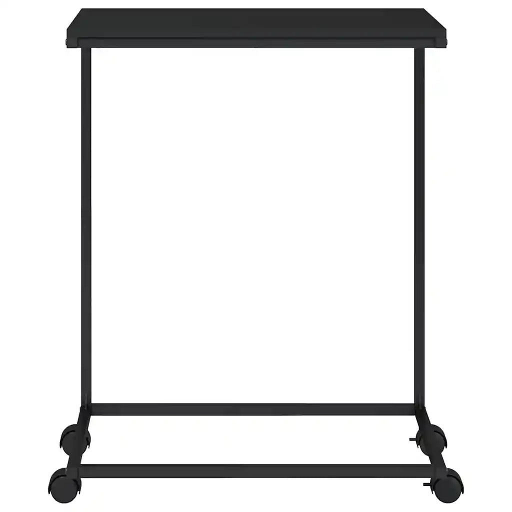 Tavolino con Ruote Nero 55x35x70 cm in Legno Multistrato cod mxl 58224