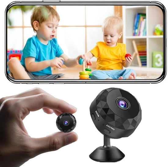 Mini Camera WiFi 2K - Viso Nascosto - Senza Fili - Per Interno, Esterno, Animali e Bambini