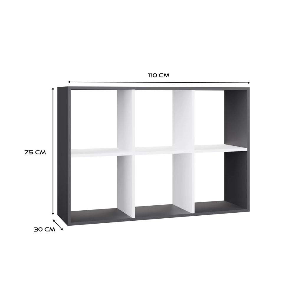 Scaffale MALAX 2x3 antracite bianco libreria moderna