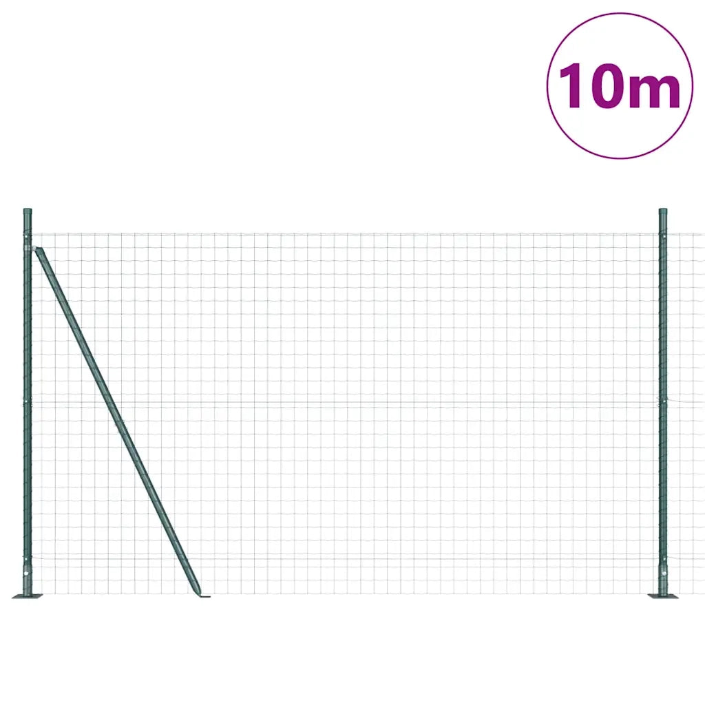 Recinzione da Giardino | Recinzione con Posto Verde 1,4 x 10 m Acciaio e PVC
