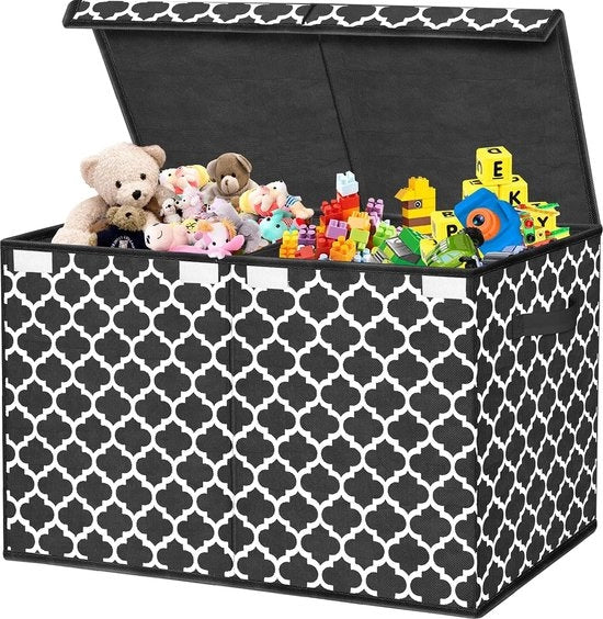 Cassa di Stoccaggio Opaca con Coperchio e Maniglie Riscaldabili - 83 Litri - Cassa di Stoccaggio per Bambini con Divisori - Adatta per Camera da Bambini e Camera da Letto