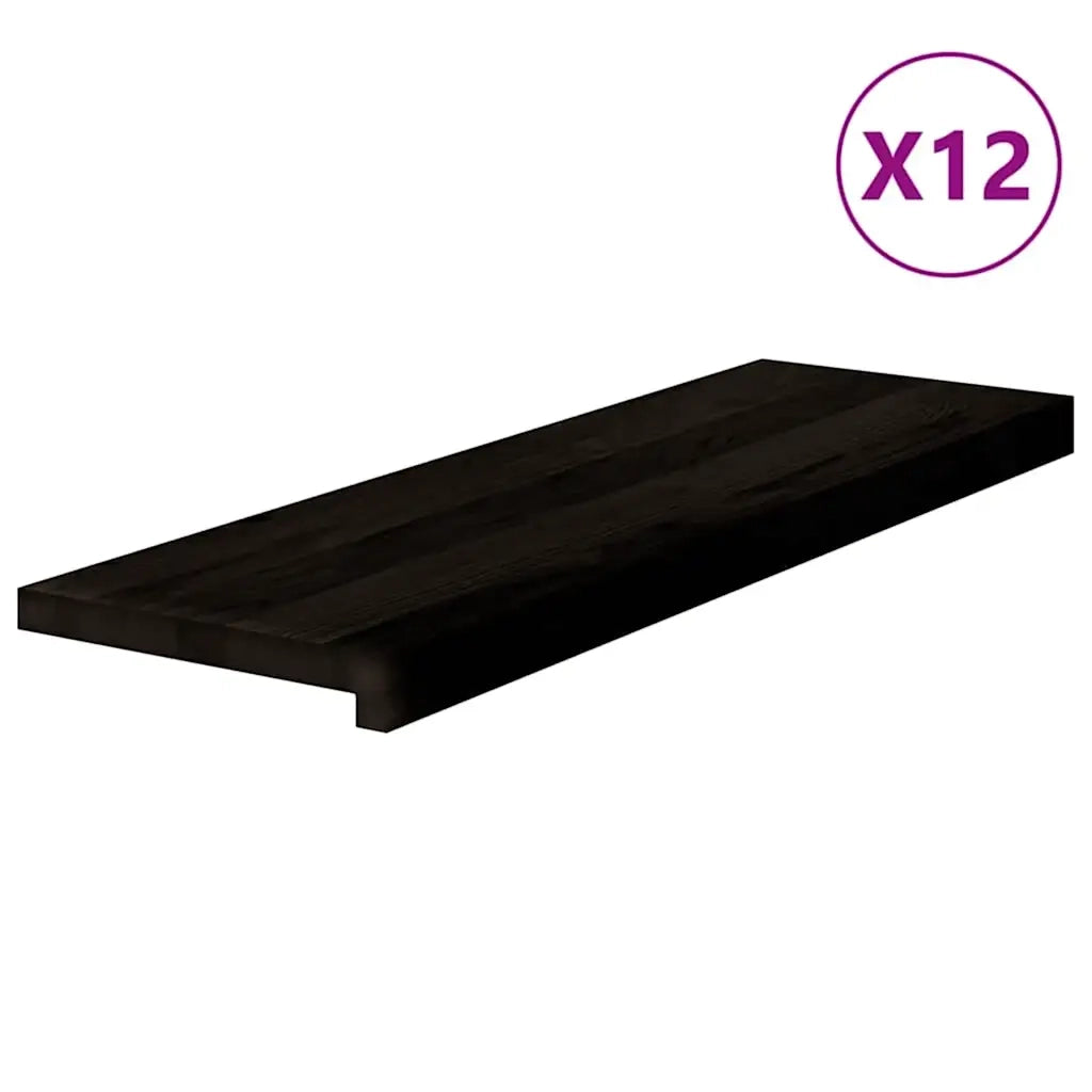 Gradini 12 pz Marrone Scuro 80x30x2 cm Legno Massello Rovere