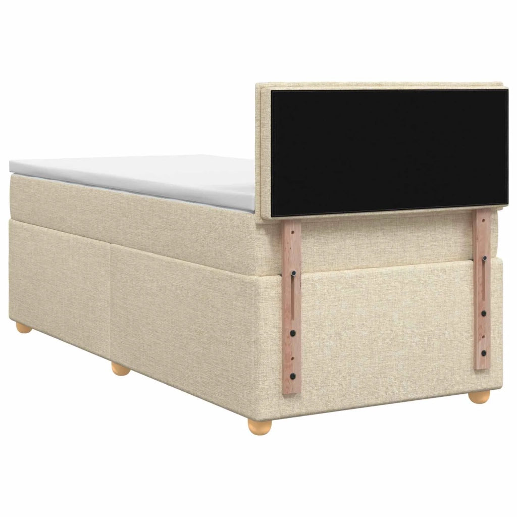 Letto box spring con materasso Crema 100 x 200 cm Tessuto 3450886