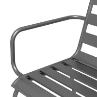 Salotto da Giardino, Set da Pranzo da Giardino da 7 Pezzi con 1 Tavolo e 6 Sedie Impilabili, in Acciaio, Grigio