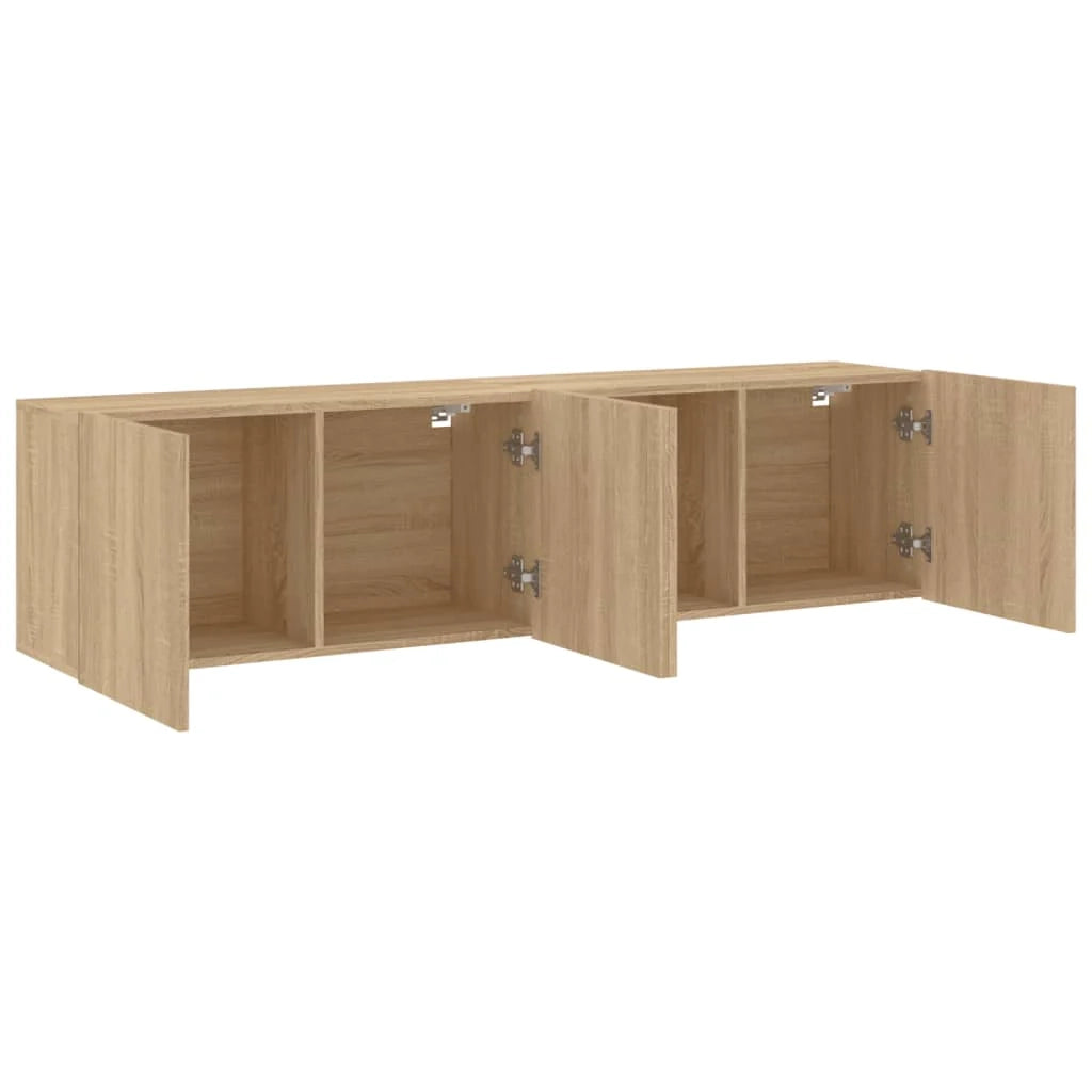 Mobile TV multimediale da parete mensola TV credenza TV per sala da pranzo soggiorno camera da letto 2 pezzi rovere Sonoma 80 x 30 x 41 cm marrone 02_0029002