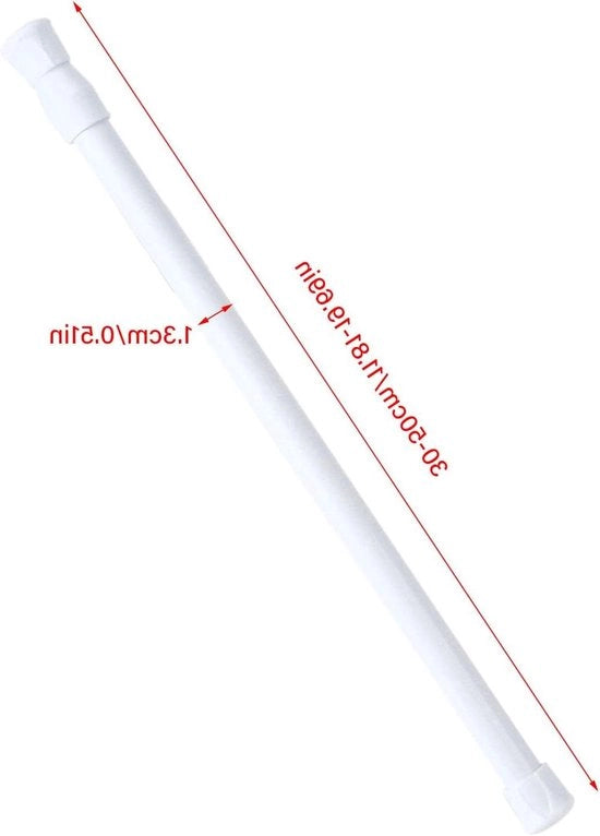 Maniglia per doccia regolabile 30-50 cm - Binario telescopico per bagno, cucina e negozio di abbigliamento