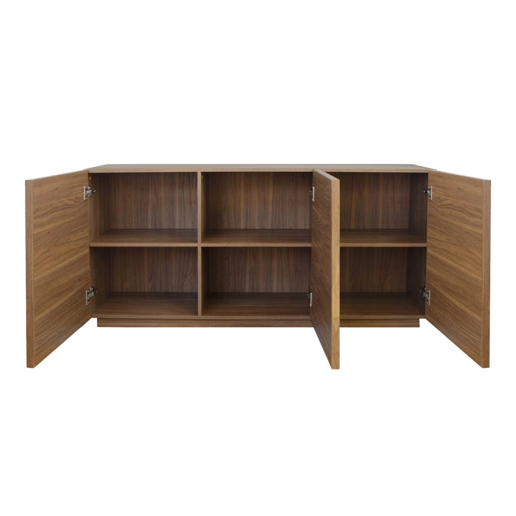 Credenza effetto legno 3 ante, 160cm, noce