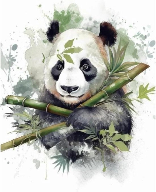 Serie di dipinti a maglia per DIY - panda gigante - punto croce - set di foto - tela con diamanti e cristalli - foto a maglia - decorazione per adulti e bambini - decorazione per parete