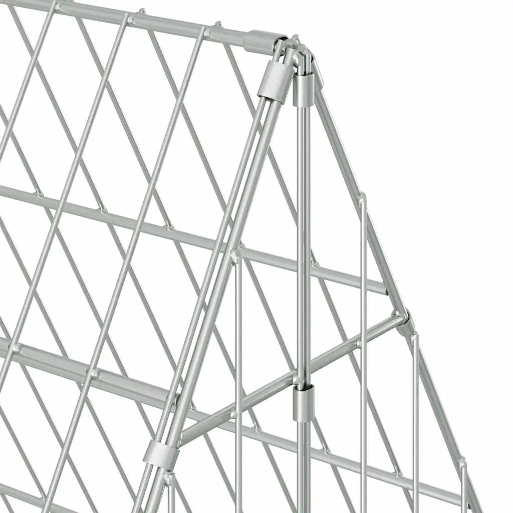 Gabbia per Conigli Argento 215 x 100 x 85 cm Acciaio zincato 42019229