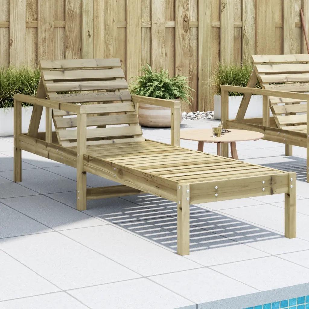 Lettino Prendisole | Sdraio da giardino | Lettino da sole 199,5x62x55 cm in Legno Impregnato di Pino
