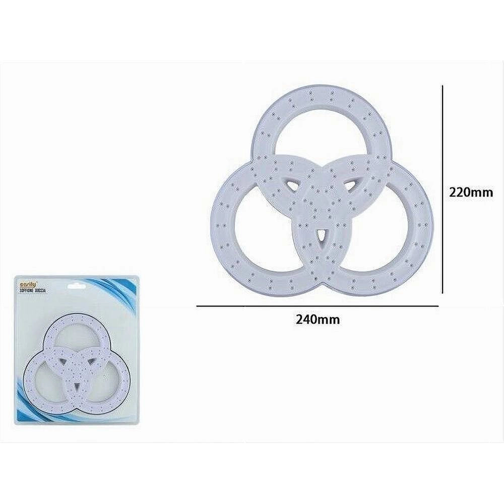 Trade Shop - Soffione Per Doccia Bagno 3 Anelli In Abs Miscelatore Doccetta Multigetto 87514 -
