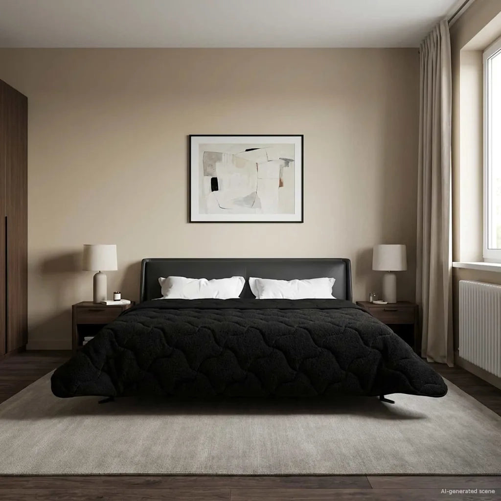 Piumone Completo Annuale Trapuntato Nero 240 x 260 cm