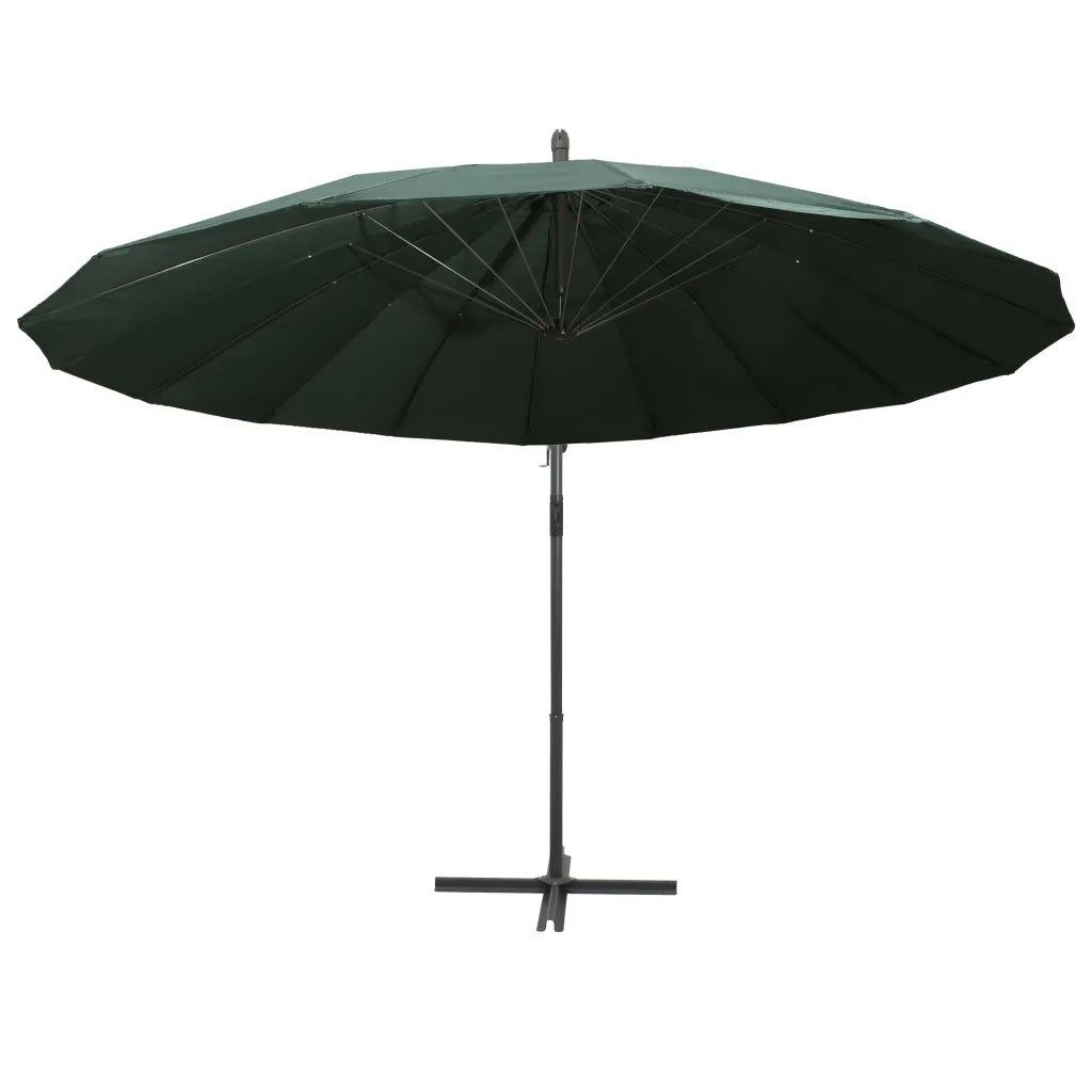 Ombrellone a Sbalzo-Ombrello da giardino Verde 3 m Palo in Alluminio