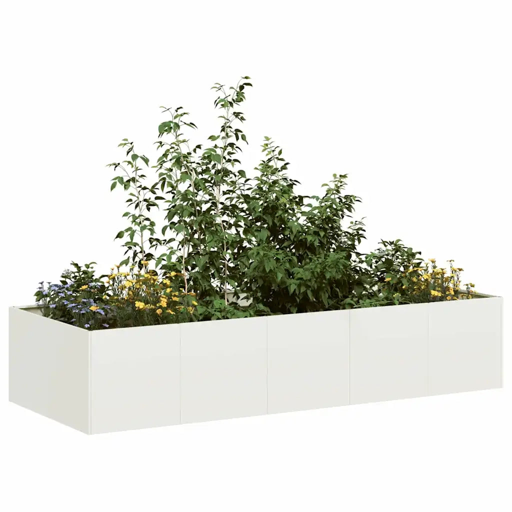 Fioriera Bianca 200x80x40 cm in Acciaio 860753
