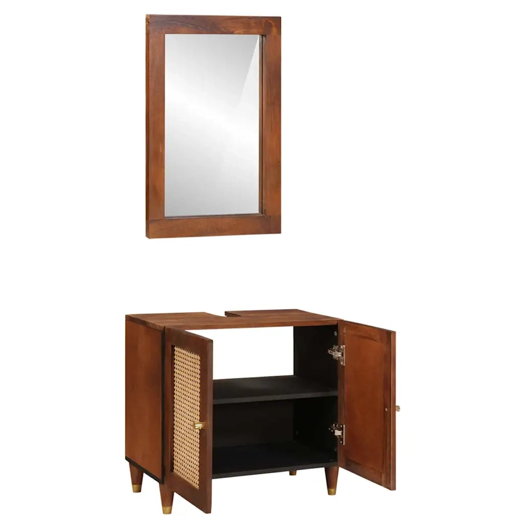 Mobili da bagno 2 pcs 62 x 33 x 58 cm Legno di mango massello