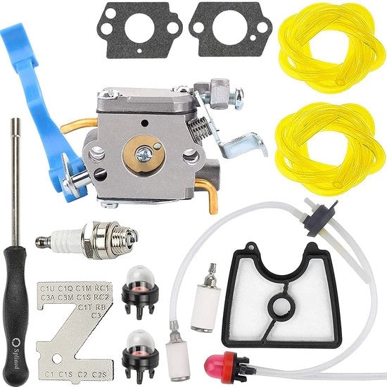 Kit di carburatori per Husqvarna 125B/125BX/125BVX - sostituisce C1Q-W37 - Kit di tubazioni di carburante - 28CC - 2 Tempi Bladblazer - compatibile con diversi modelli - Carburatore