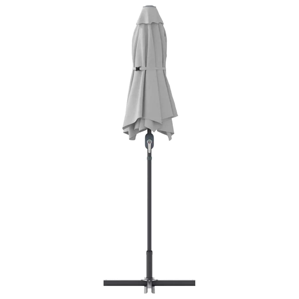 Ombrellone da giardino pieghevole moderno 370 x 197 x 239 cm pratico e resistente realizzato in poliestere color sabbia 02_0058739