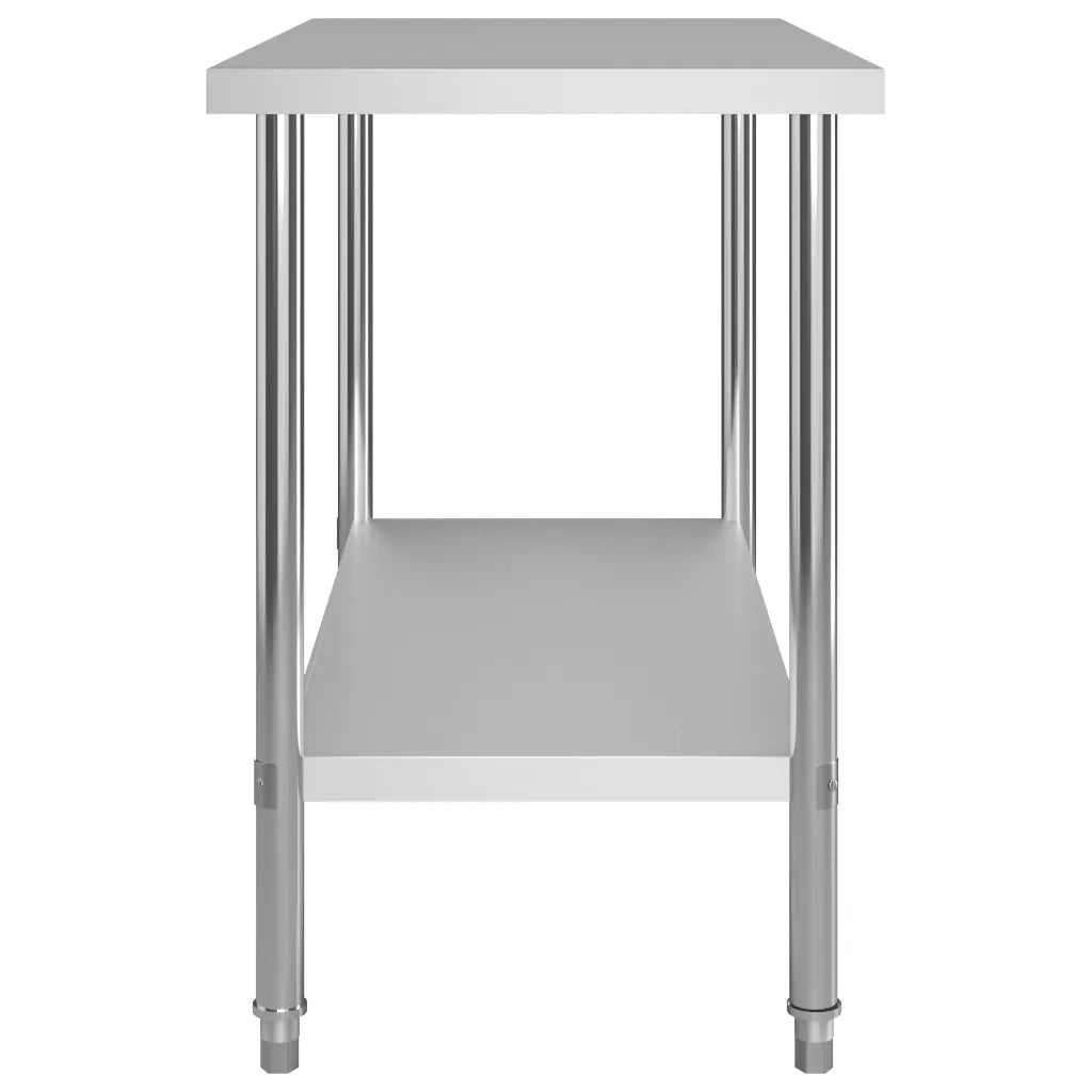 Tavolo Lavoro Cucina con Mensola 120x60x150 cm in Acciaio Inox 3054470