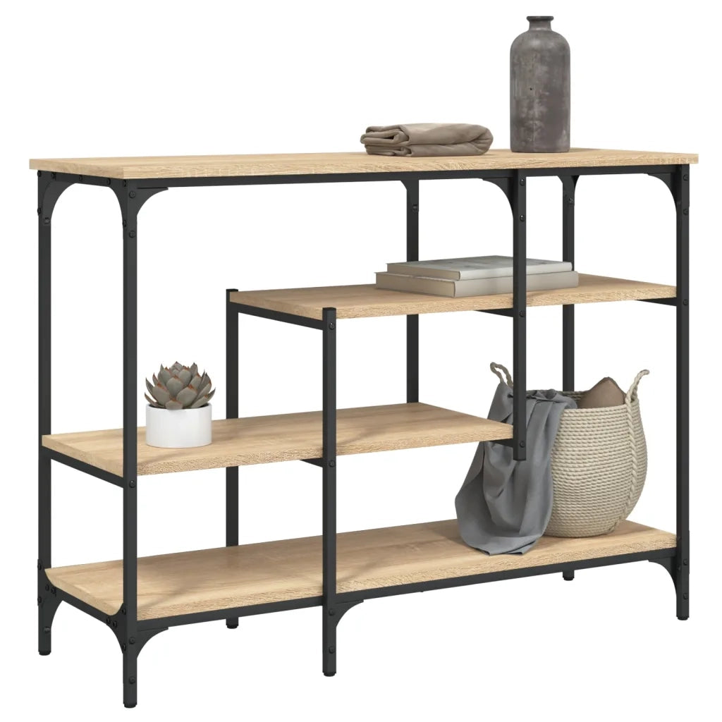 Tavolino Consolle | Tavolo d'Ingresso con Ripiani Rovere Sonoma 100x35x75 cm