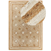 Tappeto area Beige Juta 160 x 230 cm Tessile intrecciato fatto a mano in stile boho naturale