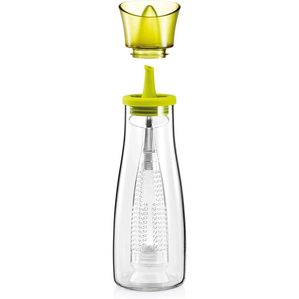 Trade Shop - Oliera Con Infusore In Vetro Verde Capacità Da 250 Ml Per Condire Alimenti Cucina -