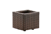 Portavaso Da Esterno Laura In Polyrattan marrone-meliert