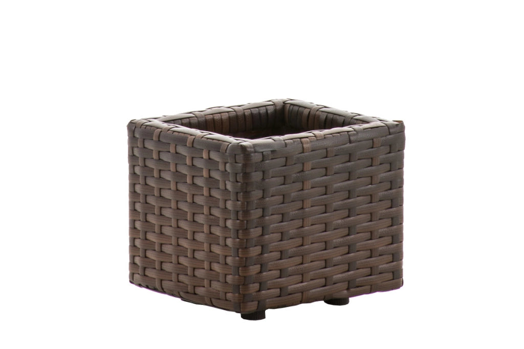 Portavaso Da Esterno Laura In Polyrattan marrone-meliert