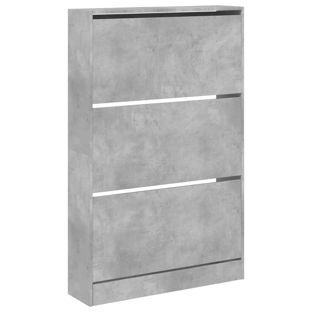 Scarpiera mobiletto portascarpe mobile per ingresso/corridoio/soggiorno 80 x 21 x 125,5 cm legno ingegnerizzato grigio 02_0021849