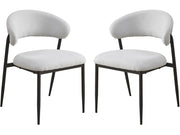 Set di 2 sedie da pranzo in tessuto e metallo "Edena" - Grigio chiaro