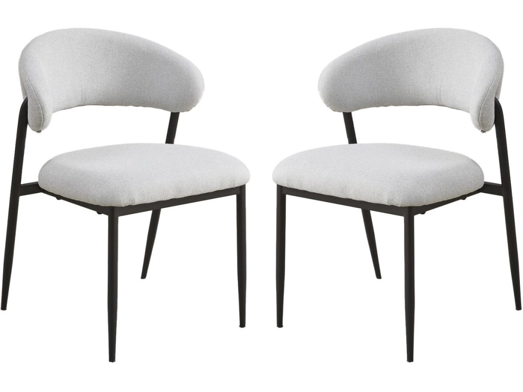 Set di 2 sedie da pranzo in tessuto e metallo "Edena" - Grigio chiaro