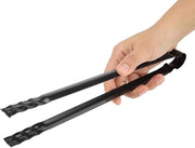 Tang per griglia multifunzionale - clip per griglia/tang per carbone - resistente al calore - antiscivolo - metallo di alta qualità - dimensioni 30 x 1,8 cm - tang per griglia