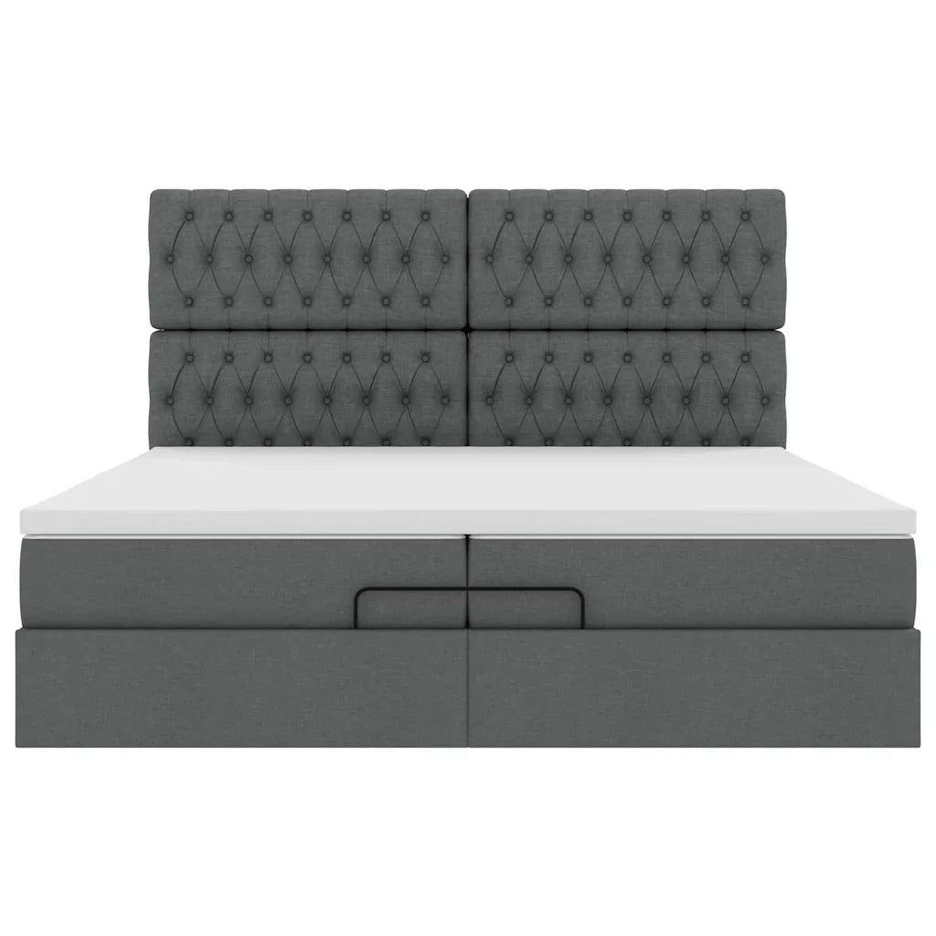 Struttura Letto Pouf con Materassi 200x200 cm in Tessuto 3314115