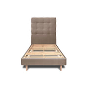 Letto 90x190 cm con testata imbottita - Tessuto velluto