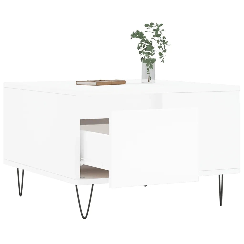 Tavolino da Salotto Bianco 55x55x36,5 cm in Legno Multistrato 830756